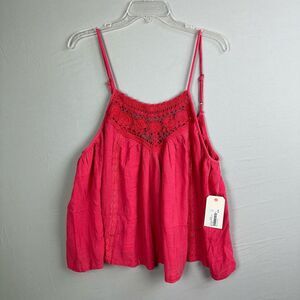 Billabong Pink Lace Detail Tank Top